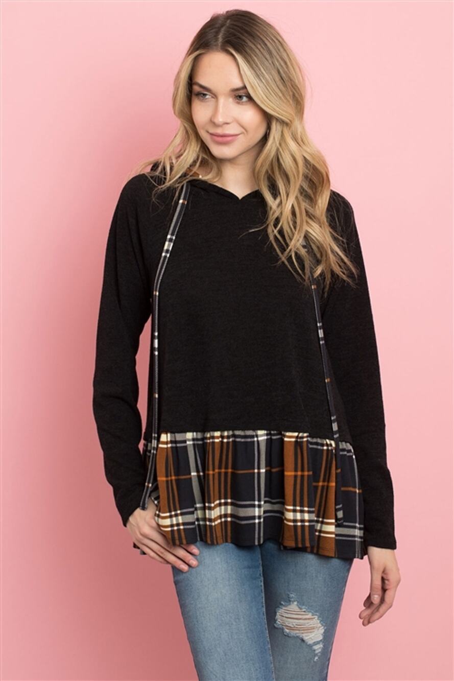 90s Grunge Style Hoodie With Flannel M